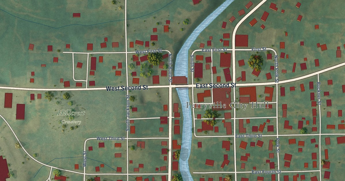 Map of Perryville, Kentucky in 2026