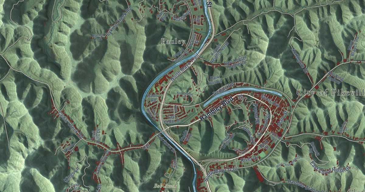 Map of Pikeville, Kentucky in 2026