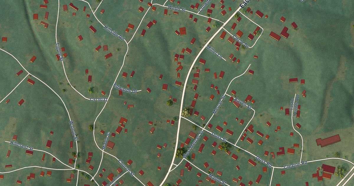 Map of Powderly, Kentucky in 2026