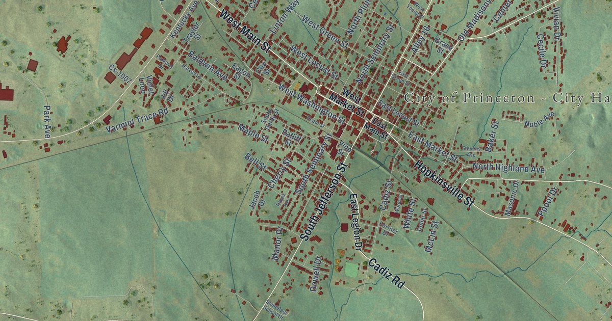 Map of Princeton, Kentucky in 2026