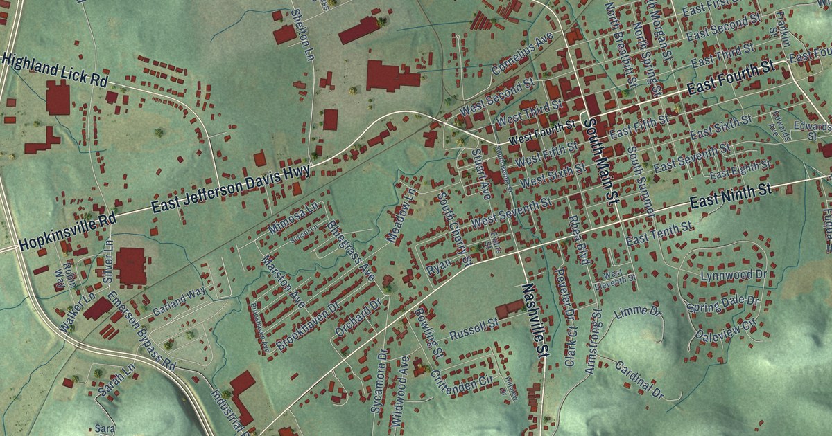 Map of Russellville, Kentucky in 2026