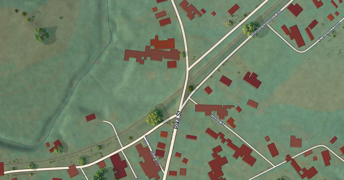 Map of Sanders, Kentucky in 2026
