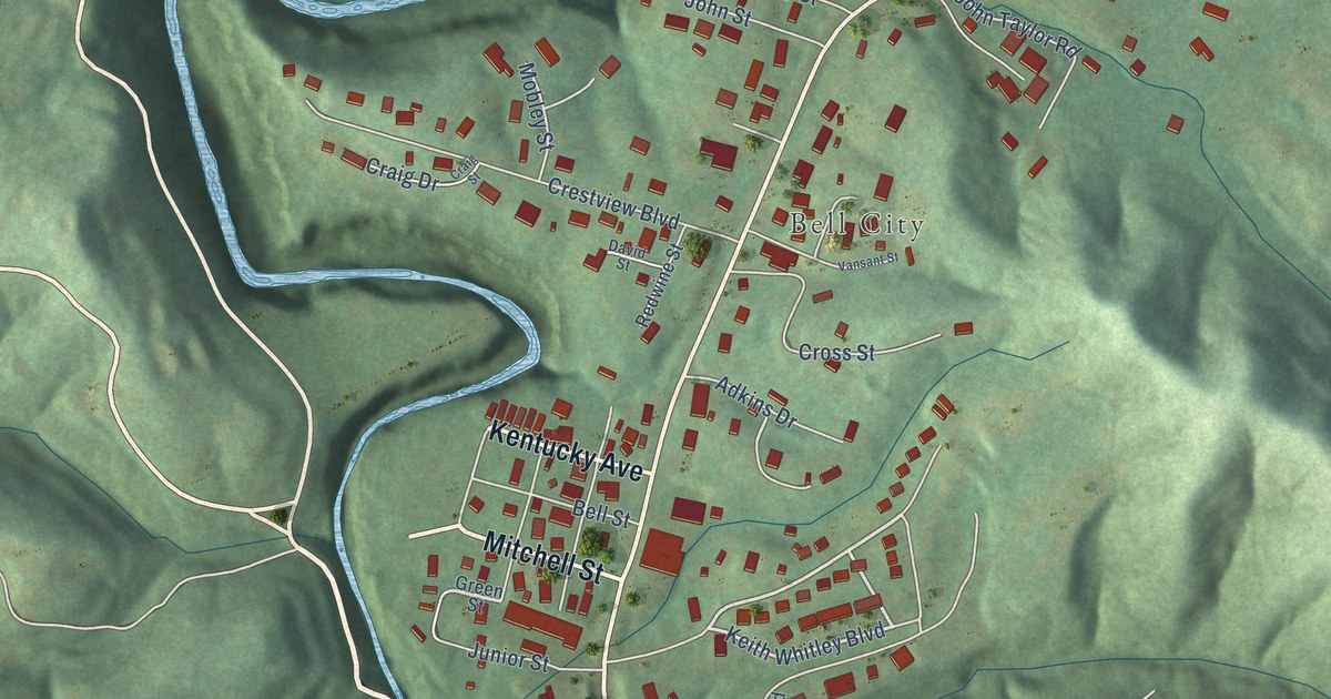 Map of Sandy Hook, Kentucky in 2026