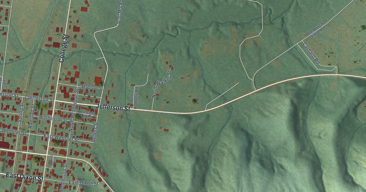 Map of Sebree, Kentucky in 2026