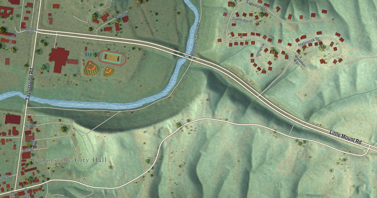 Map of Taylorsville, Kentucky in 2026