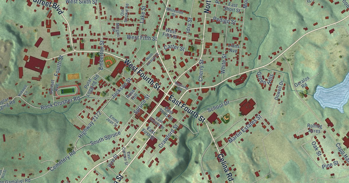 Map of Tompkinsville, Kentucky in 2026