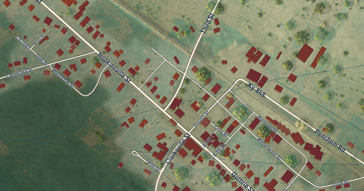 Map of Trenton, Kentucky in 2026