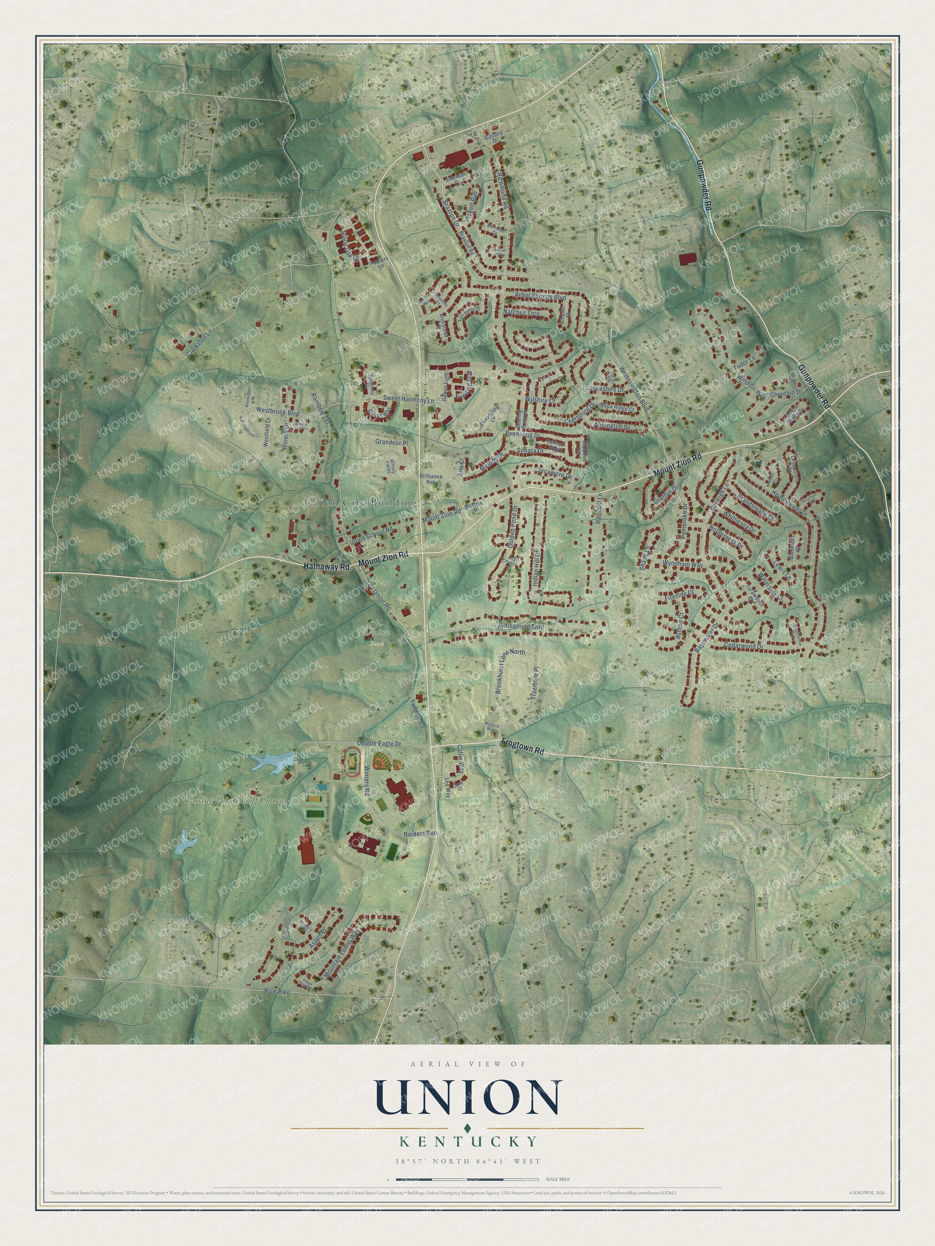 Watermarked full-map preview of Union, Kentucky
