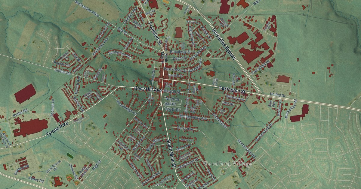 Map of Versailles, Kentucky in 2026