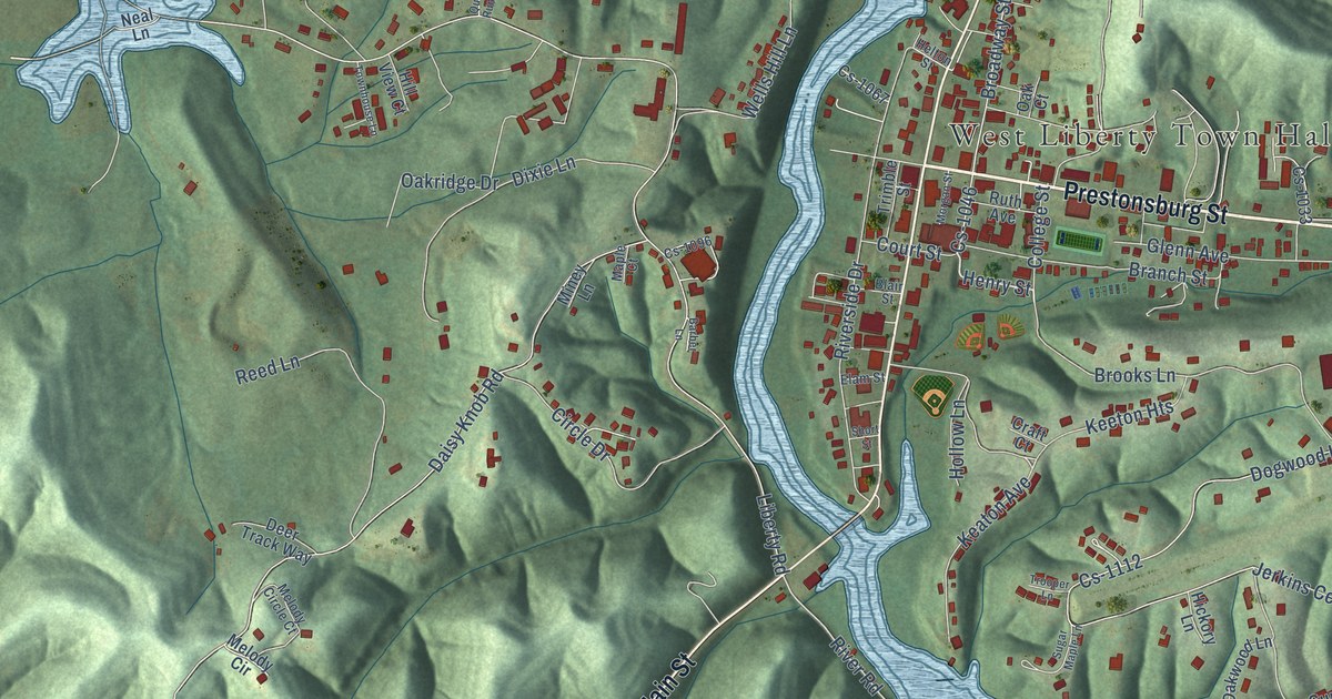 Map of West Liberty, Kentucky in 2026