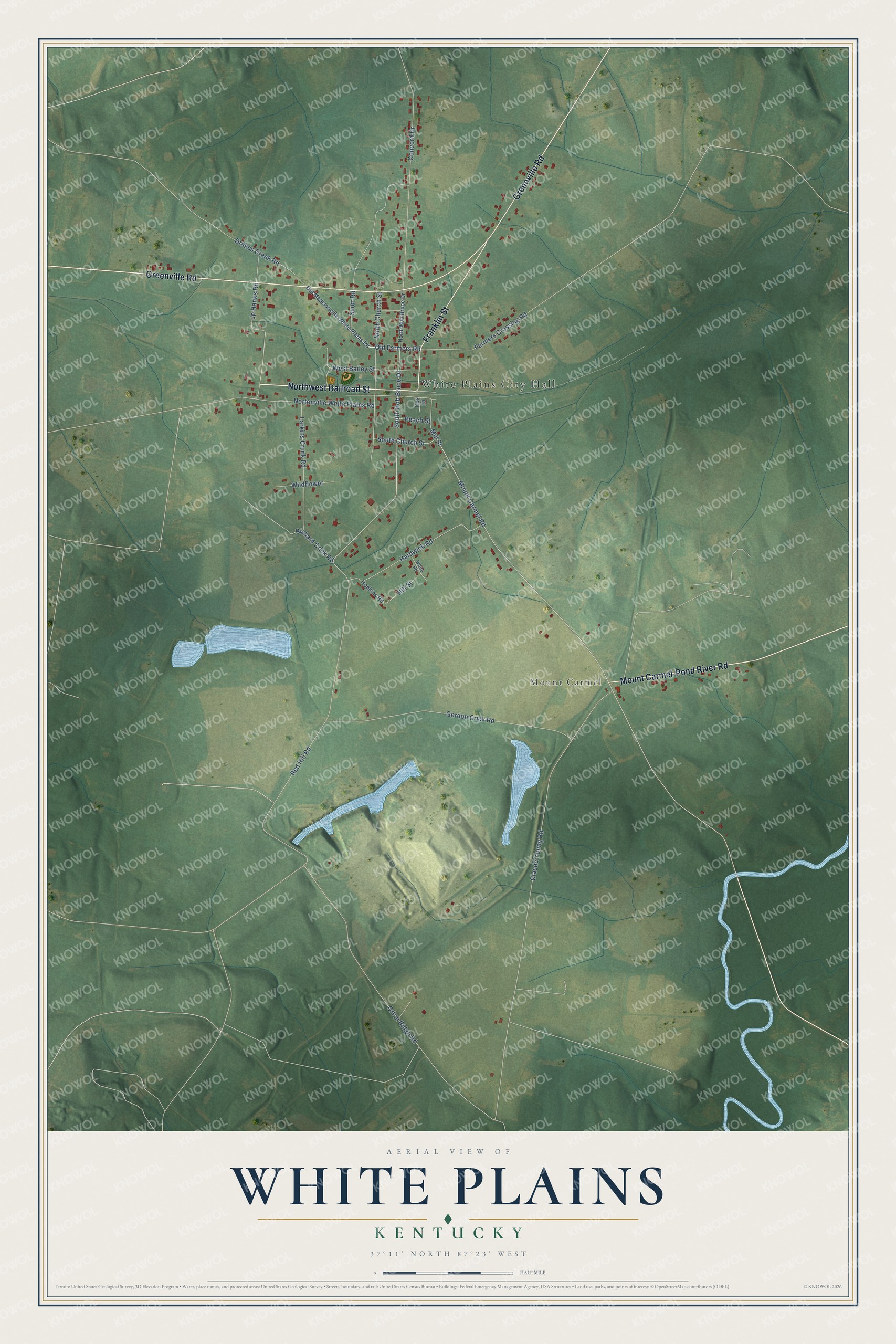 Watermarked full-map preview of White Plains, Kentucky