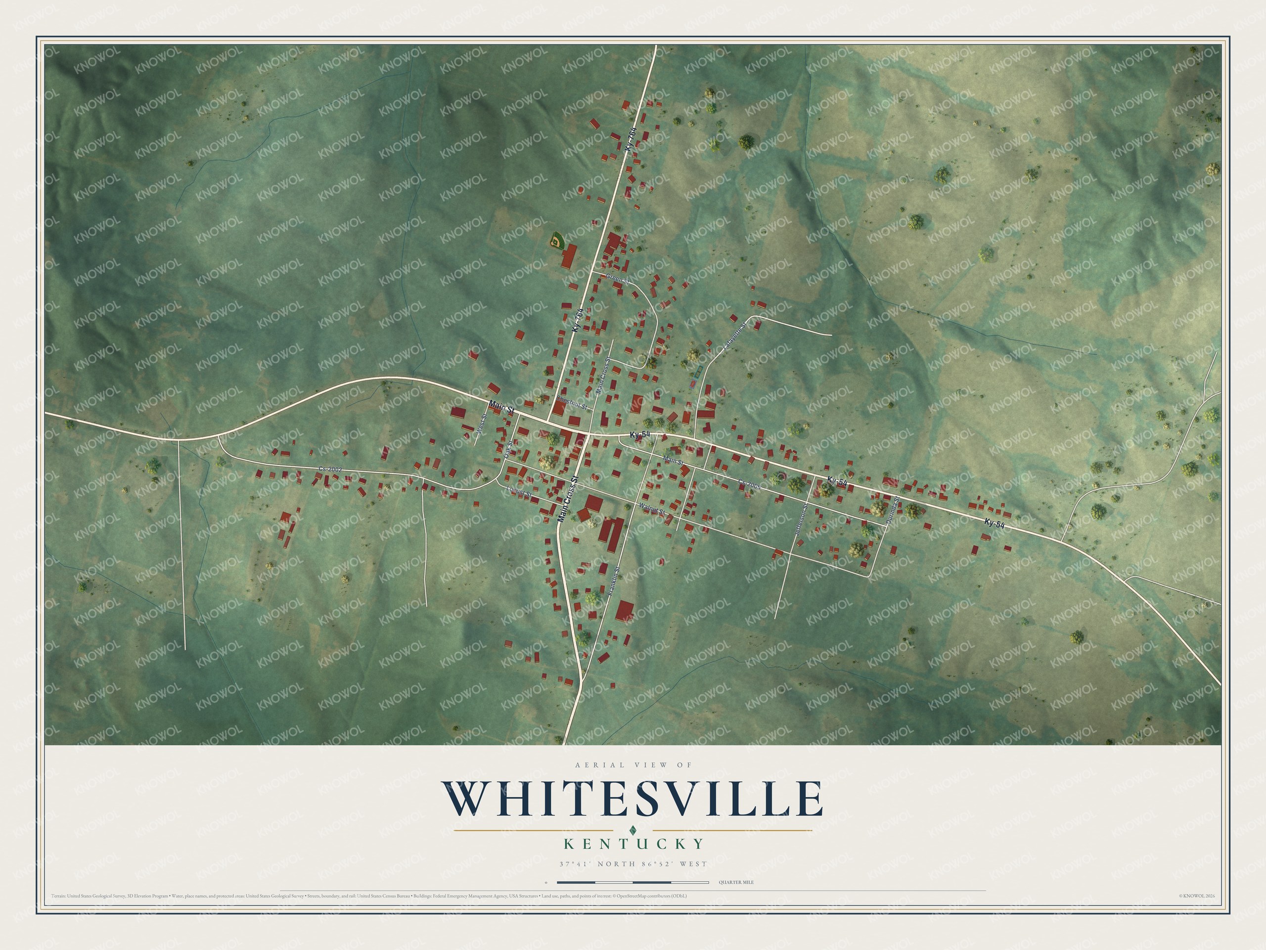 Watermarked full-map preview of Whitesville, Kentucky