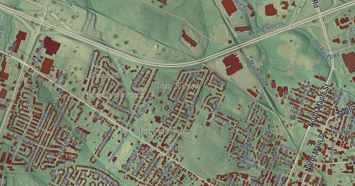 Map of Winchester, Kentucky in 2026