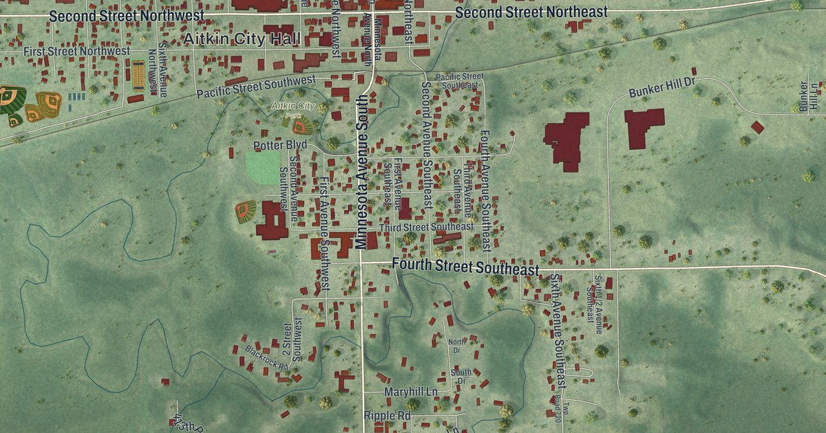 Map of Aitkin, Minnesota in 2026