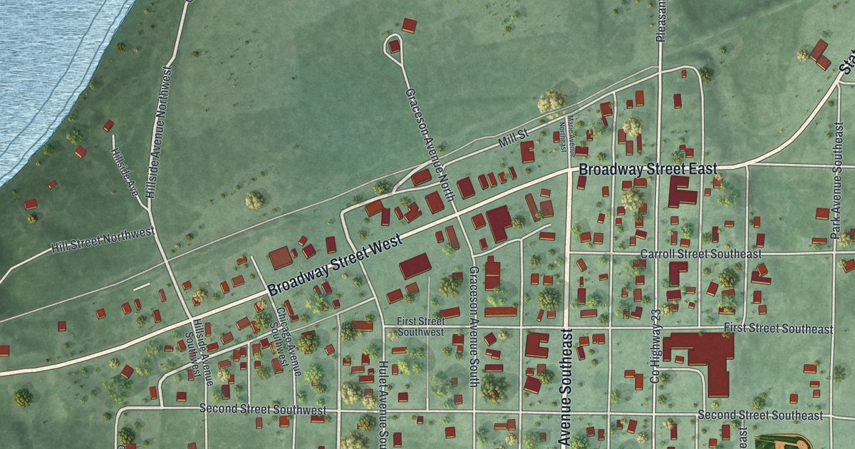 Map of Akeley, Minnesota in 2026