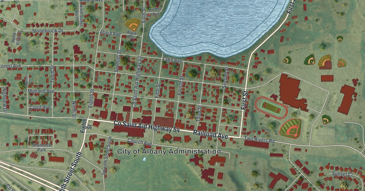 Map of Albany, Minnesota in 2026