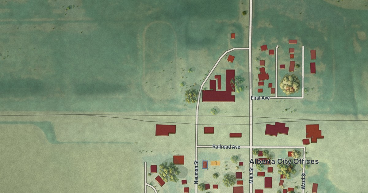Map of Alberta, Minnesota in 2026