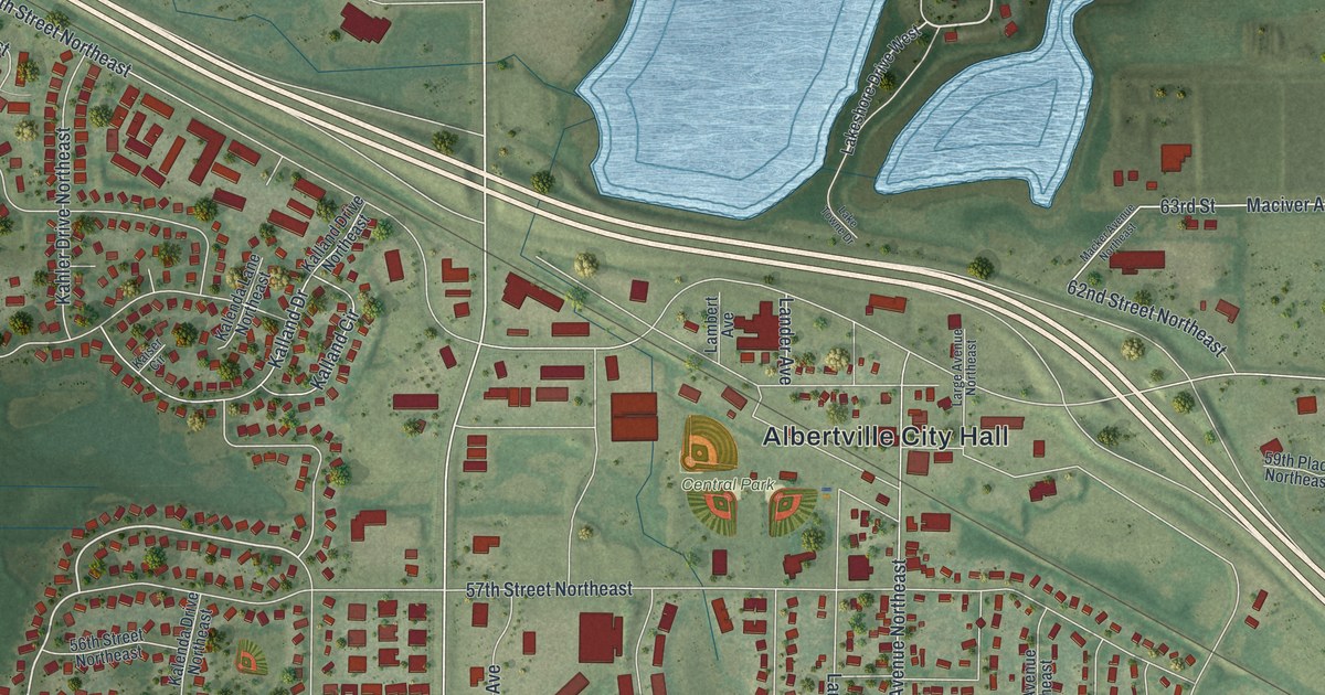 Map of Albertville, Minnesota in 2026