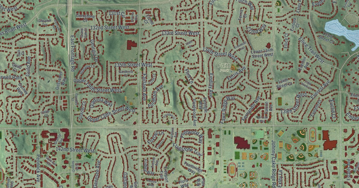 Map of Apple Valley, Minnesota in 2026