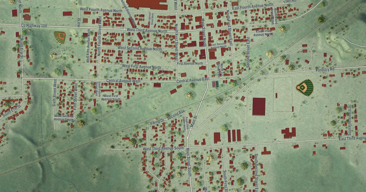Map of Aurora, Minnesota in 2026