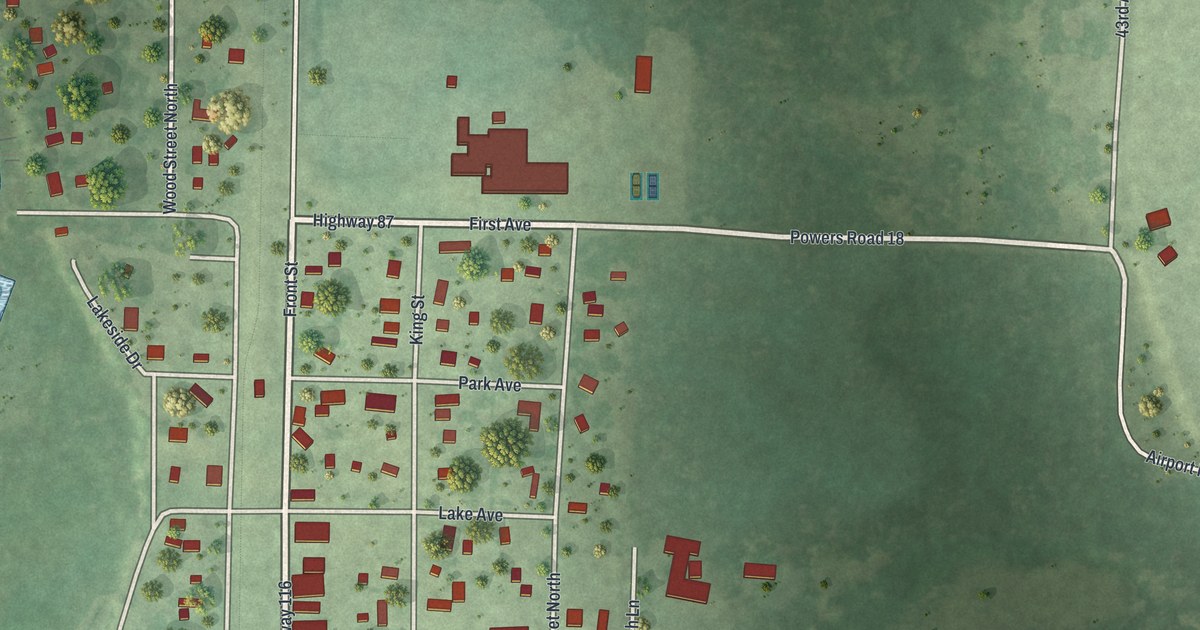 Map of Backus, Minnesota in 2026