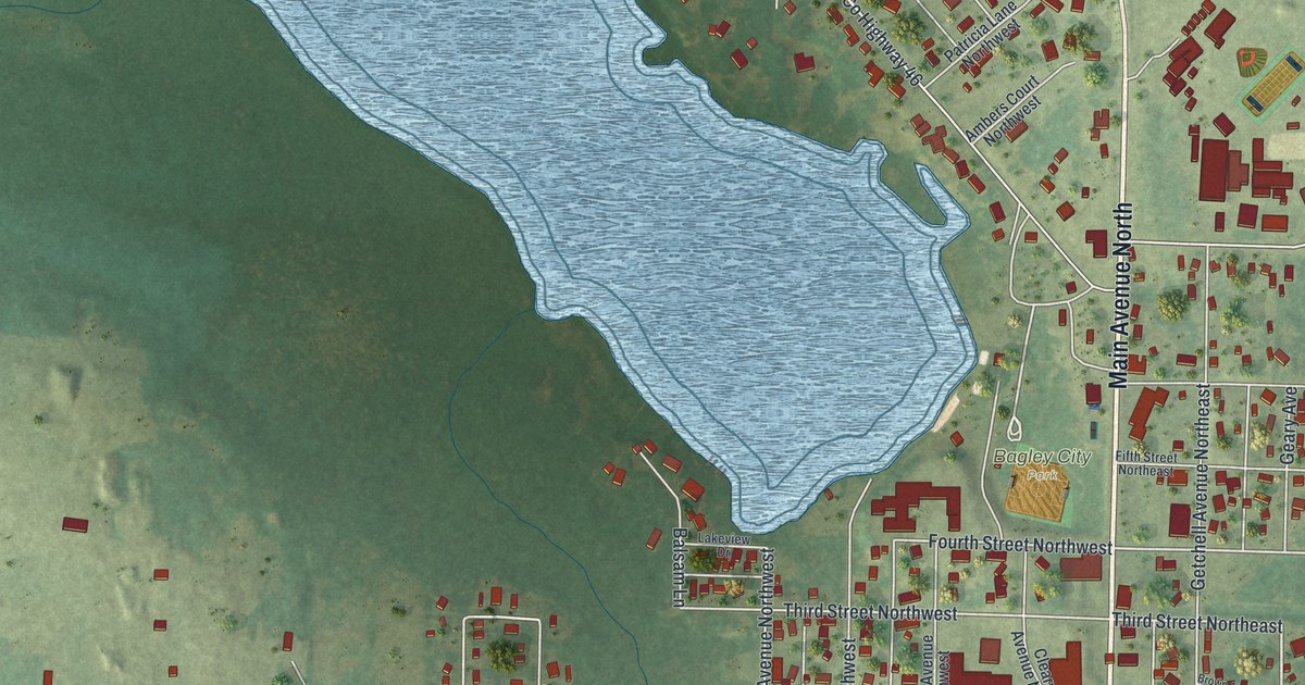 Map of Bagley, Minnesota in 2026