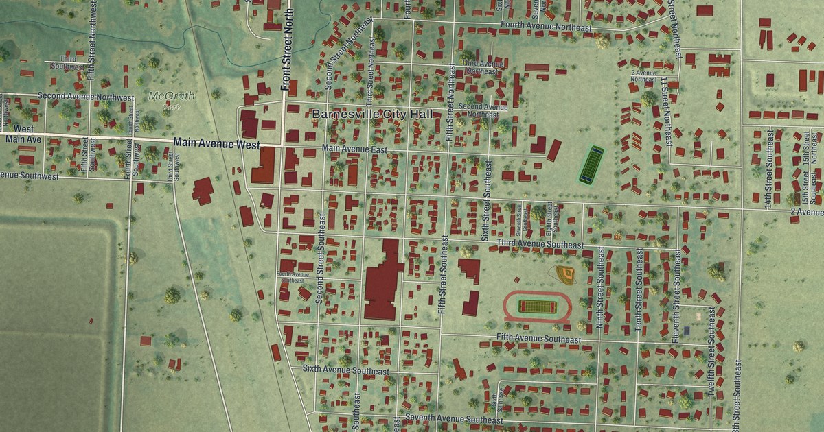 Map of Barnesville, Minnesota in 2026