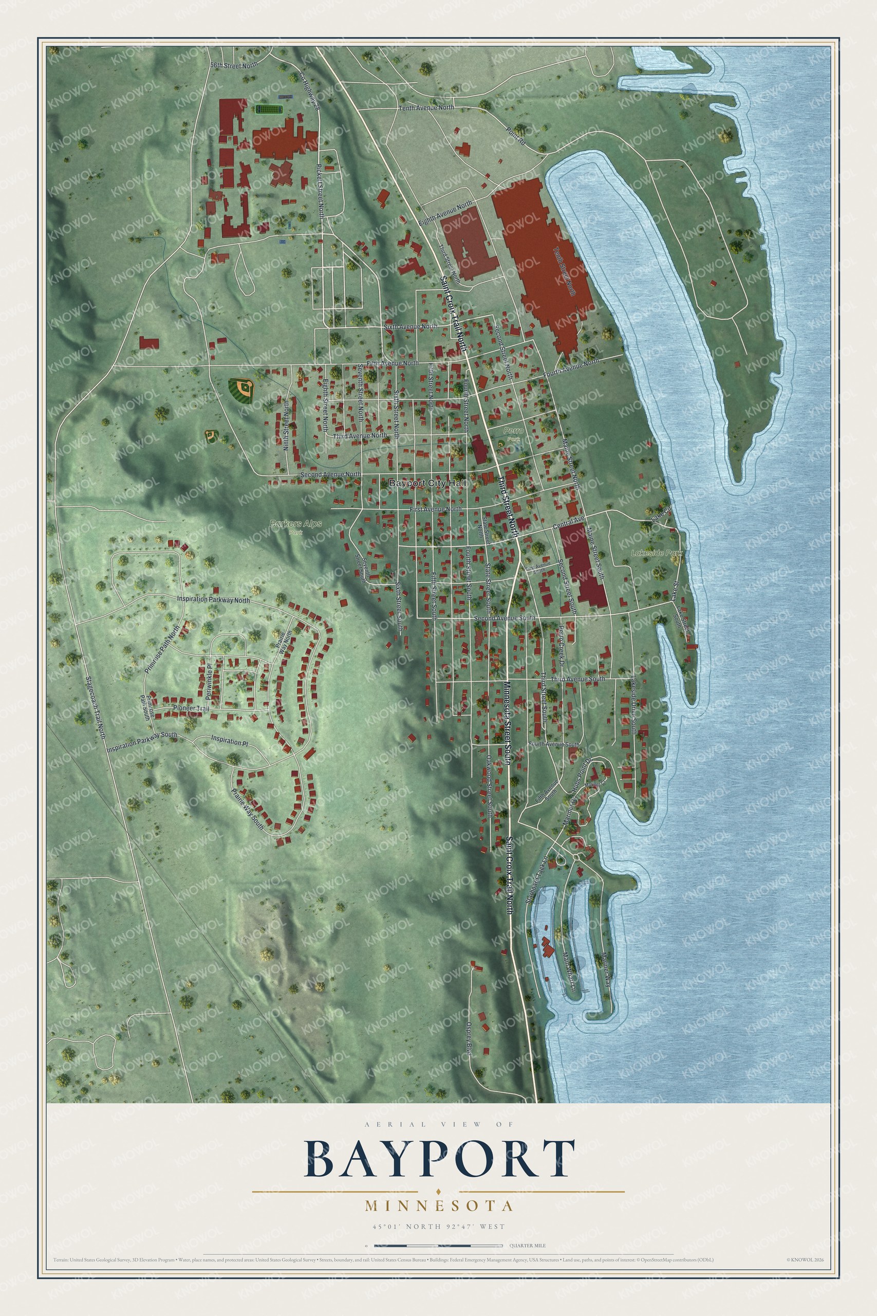 Watermarked full-map preview of Bayport, Minnesota