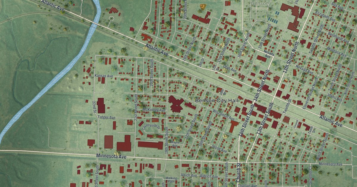 Map of Benson, Minnesota in 2026
