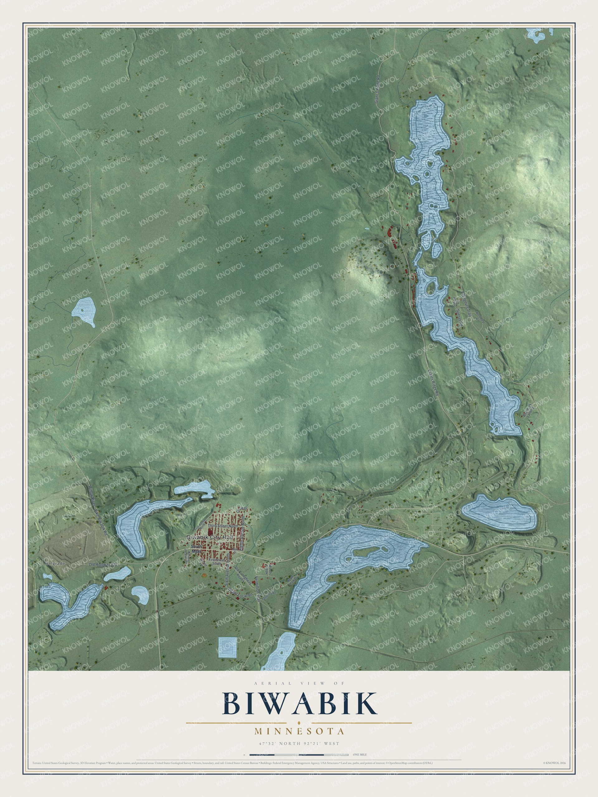 Watermarked full-map preview of Biwabik, Minnesota
