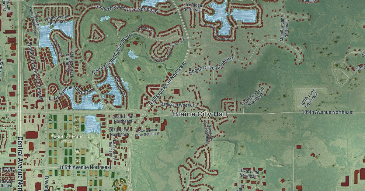 Map of Blaine, Minnesota in 2026