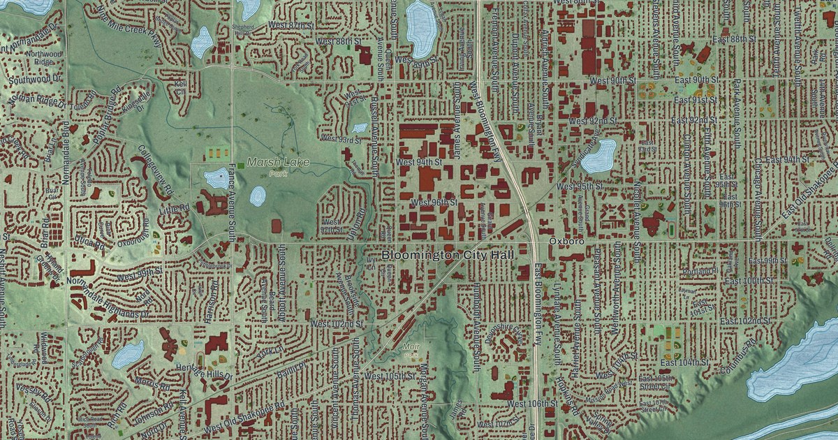 Map of Bloomington, Minnesota in 2026