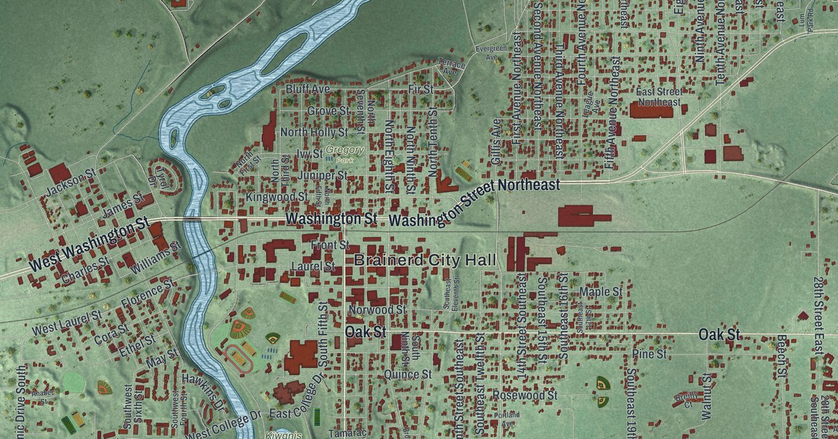 Map of Brainerd, Minnesota in 2026