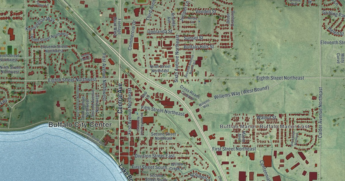 Map of Buffalo, Minnesota in 2026