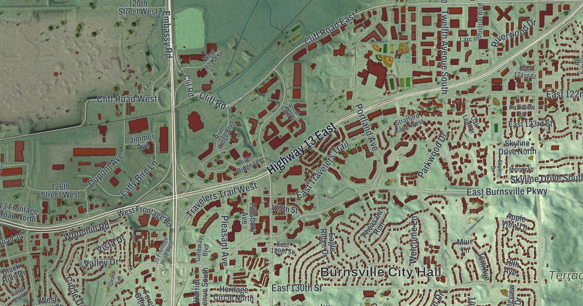 Map of Burnsville, Minnesota in 2026