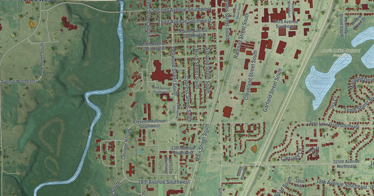 Map of Cambridge, Minnesota in 2026