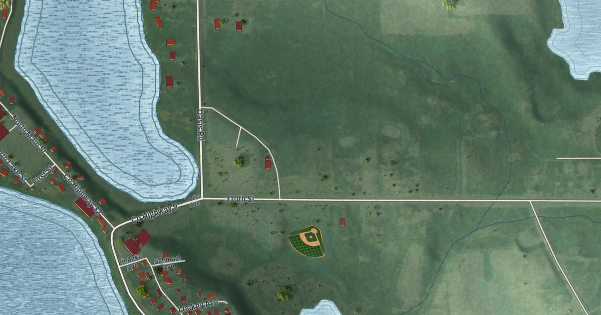 Map of Center City, Minnesota in 2026
