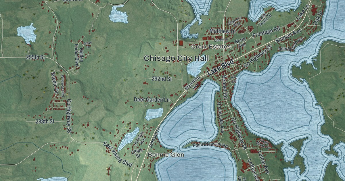 Map of Chisago City, Minnesota in 2026