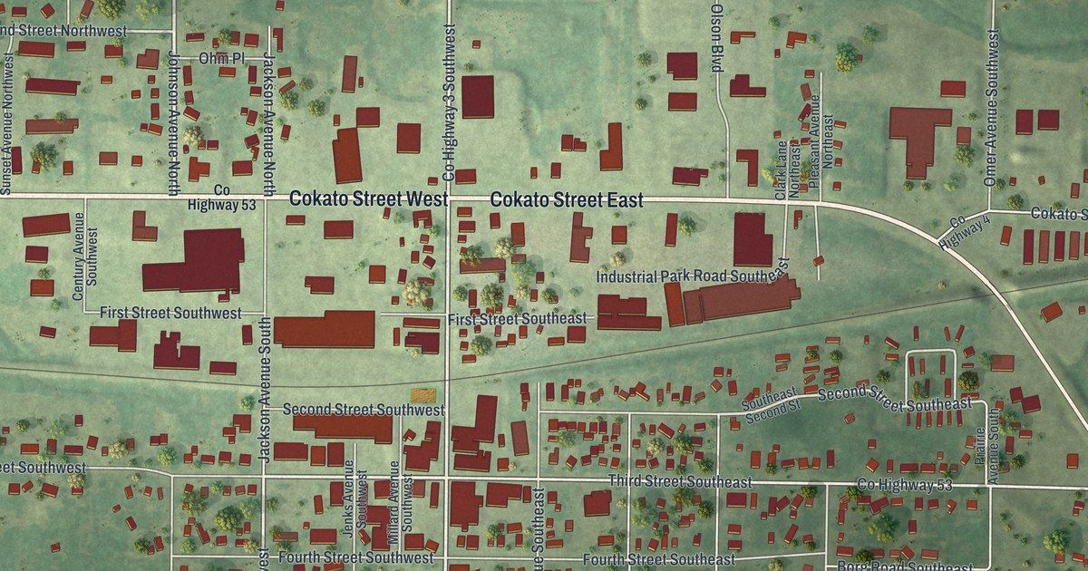 Map of Cokato, Minnesota in 2026
