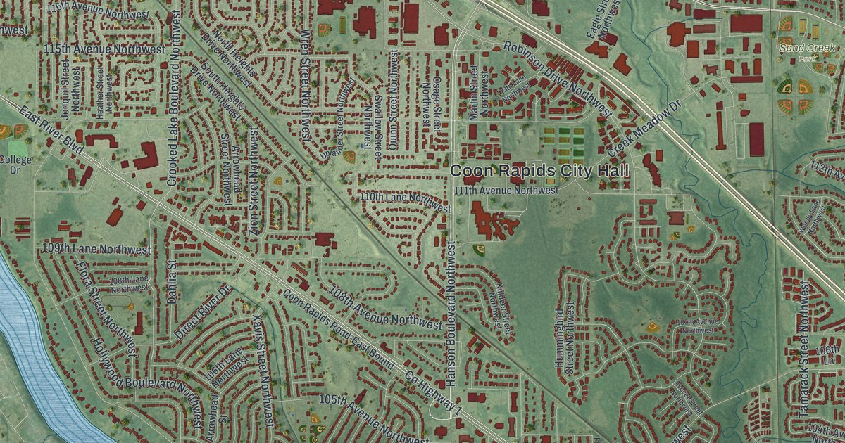 Map of Coon Rapids, Minnesota in 2026