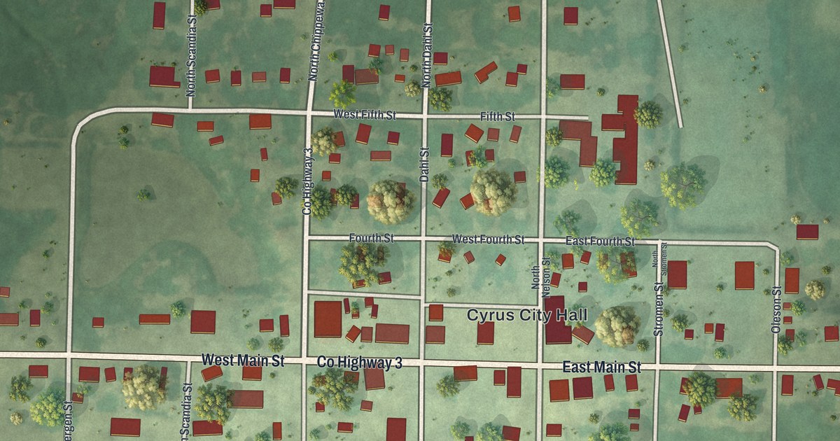 Map of Cyrus, Minnesota in 2026