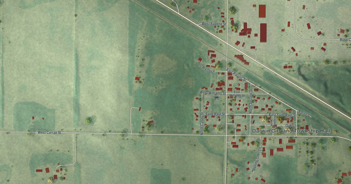 Map of Darwin, Minnesota in 2026