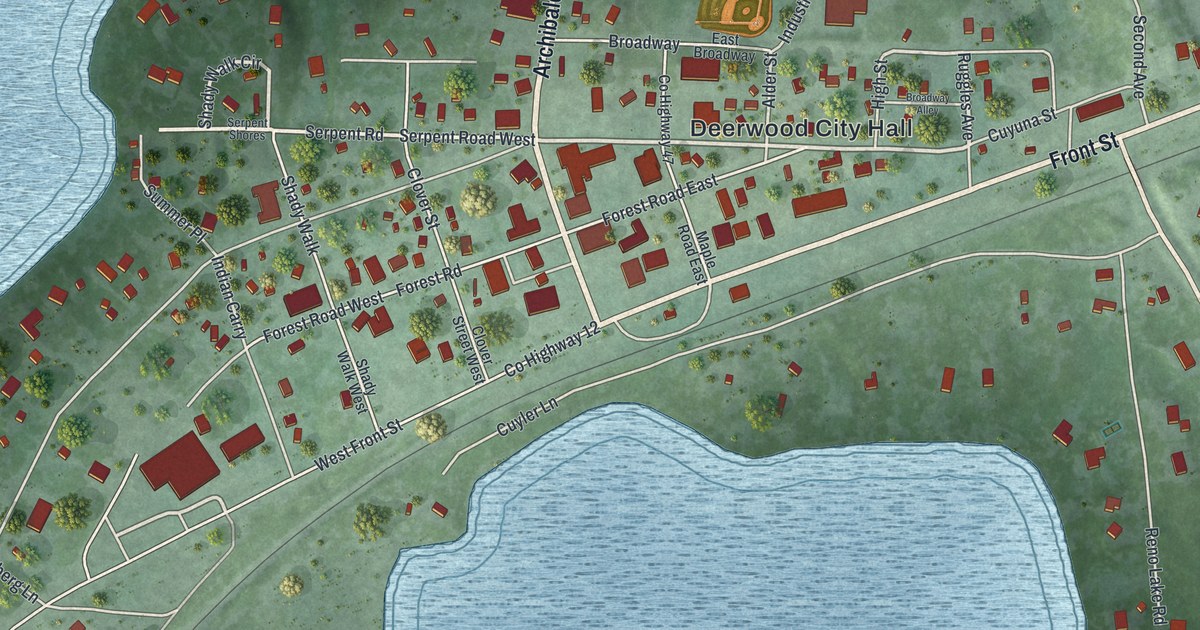Map of Deerwood, Minnesota in 2026