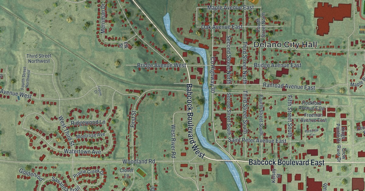 Map of Delano, Minnesota in 2026