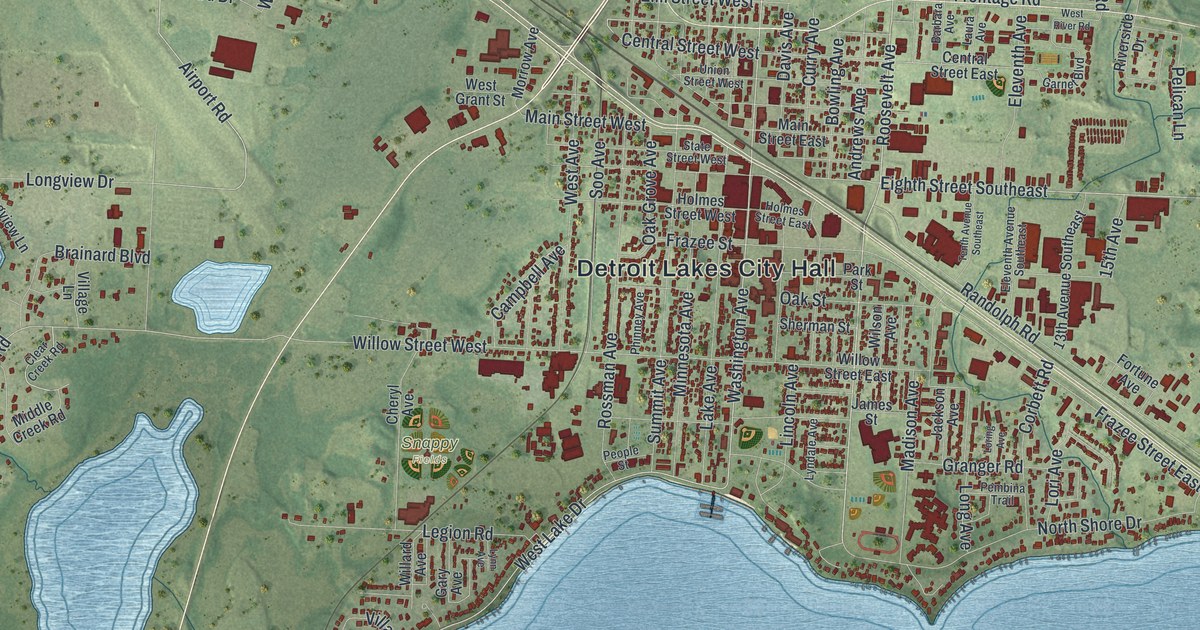 Map of Detroit Lakes, Minnesota in 2026