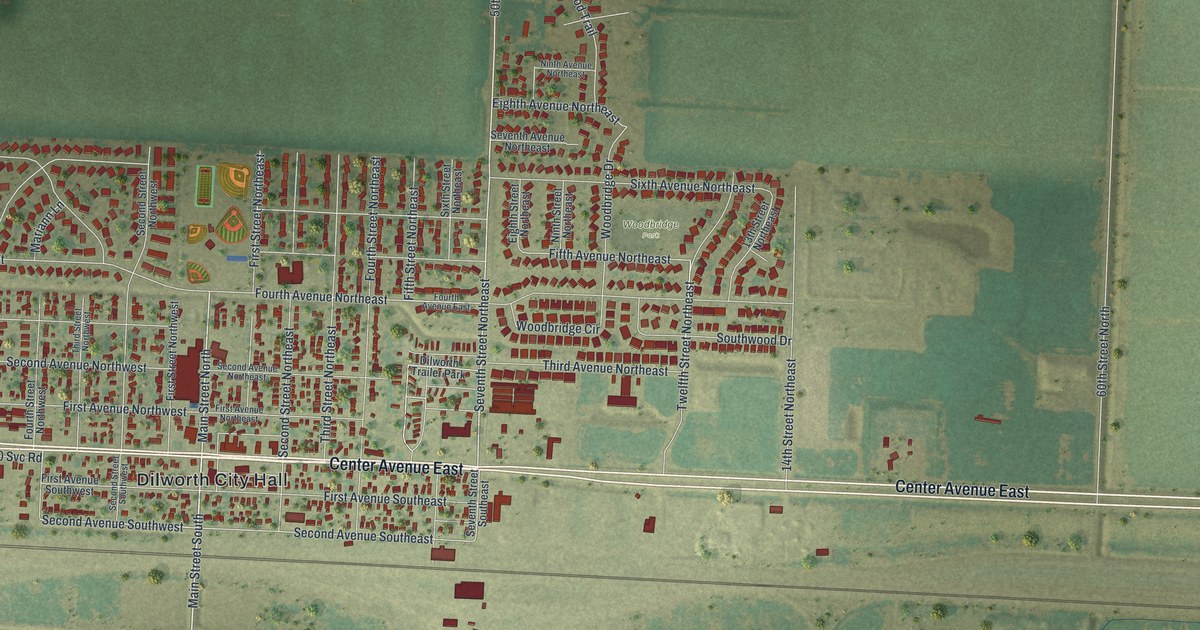 Map of Dilworth, Minnesota in 2026