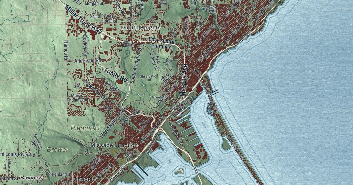 Map of Duluth, Minnesota in 2026