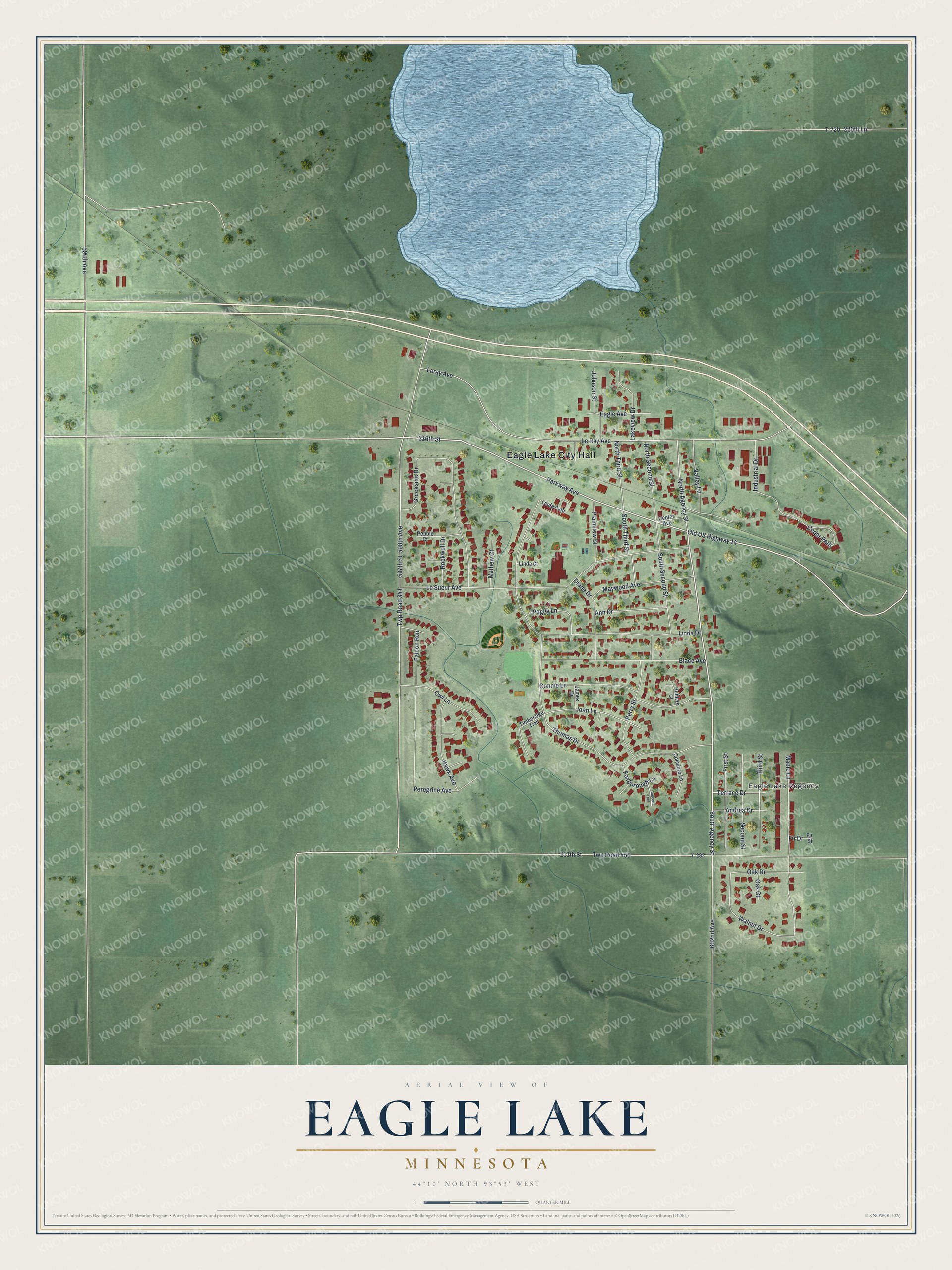 Watermarked full-map preview of Eagle Lake, Minnesota