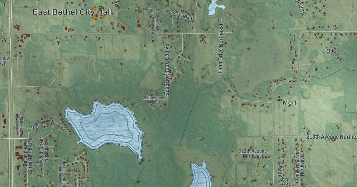 Map of East Bethel, Minnesota in 2026