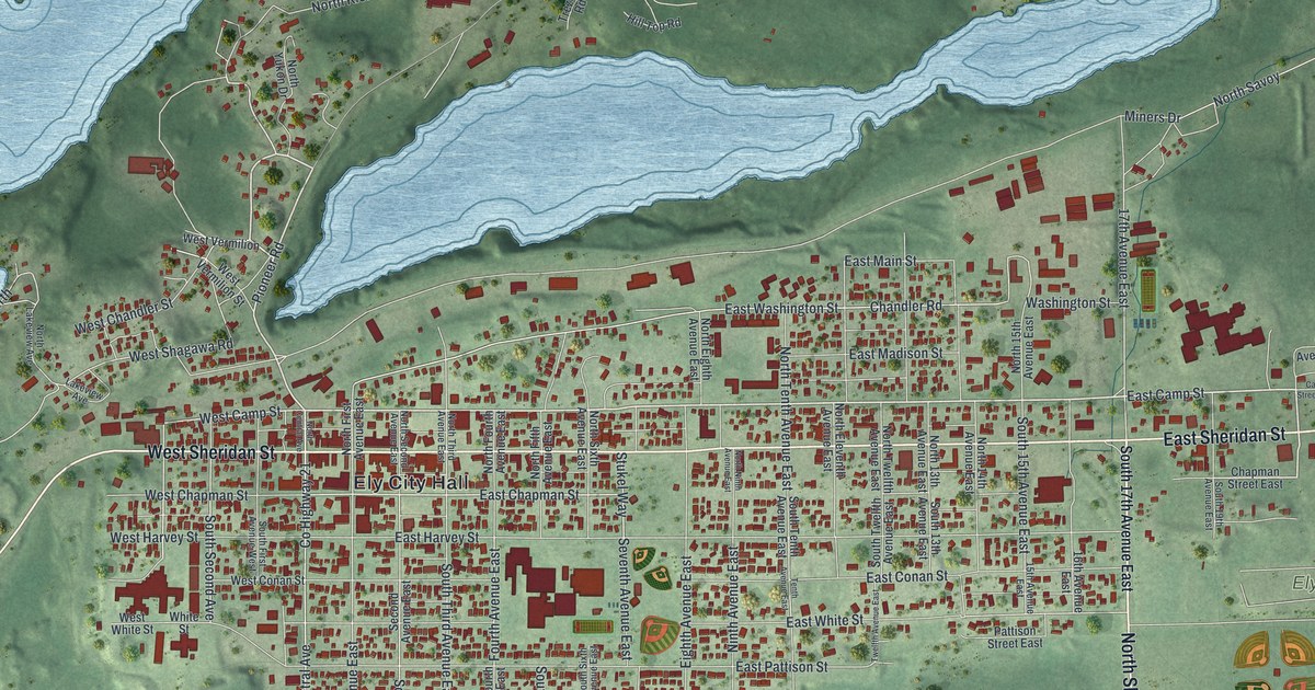 Map of Ely, Minnesota in 2026